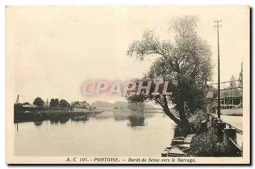 Ansichtskarte AK Pontoise Bords de Seine vers le Barrage