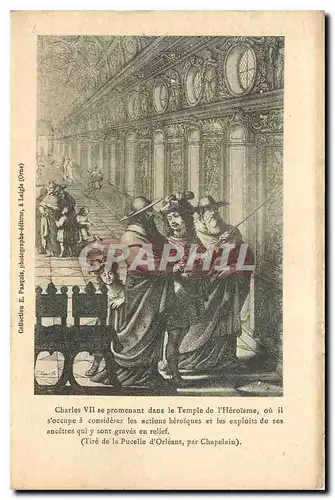 Cartes postales Charles VII se promenant dans le Temple de l'Heroisme