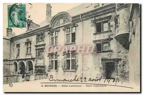 Cartes postales Bourges Hotel Lallement Cour interieure