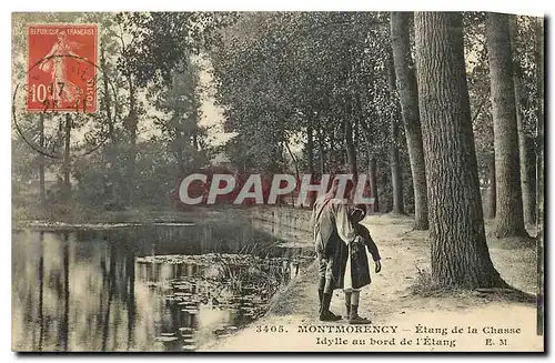 Cartes postales Montmorency Etang de la Chasse Idylle au bord de l'Etang Enfants