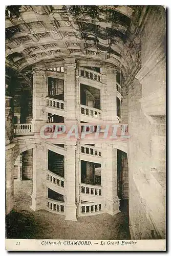 Ansichtskarte AK Chateau de Chambord Le Grand Escalier