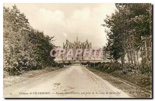 Cartes postales Chateau de Chambord Facade Septentrionale vue prise de la route de Saint Dye