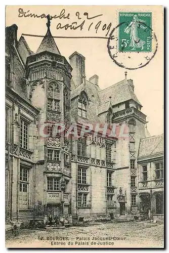 Cartes postales Bourges Palais Jacques Coeur Entree du Palais de Justice