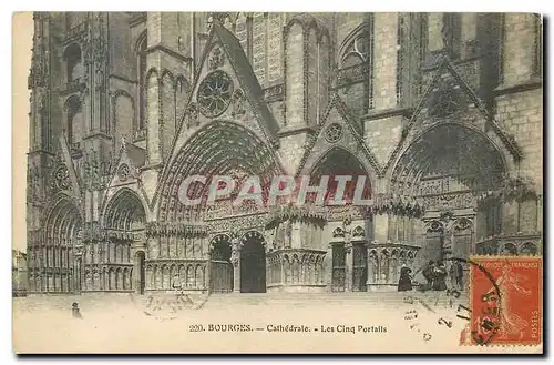 Cartes postales Bourges Cathedrale les Cinq Portails