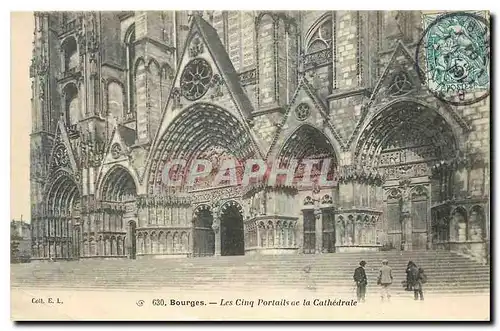 Cartes postales Bourges les Cinq Portails de la Cathedrale