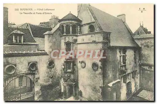 Cartes postales Bourges Hotel Lallemant la Tourelle et Porte d'entree