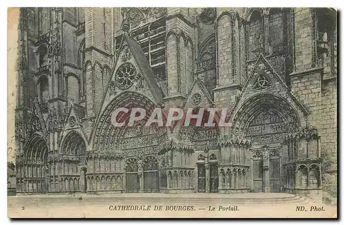 Cartes postales Cathedrale de Bourges le Portail