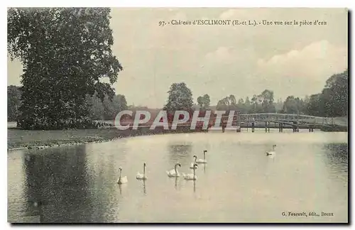 Cartes postales Chateau d'Esclimont E et L Une vue sur la piece d'eau