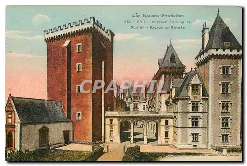 Ansichtskarte AK Les Basses Pyrenees Pau Chateau d'Henri IV Donjon Facade et Entree