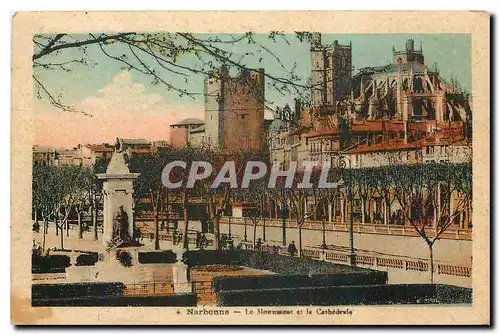 Ansichtskarte AK Narbonne Le Monument et la Cathedrale