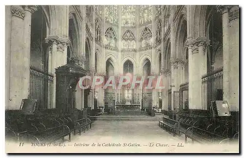 Cartes postales Tours I et L Interieur de la cathedrale St Gatien Le Choeur