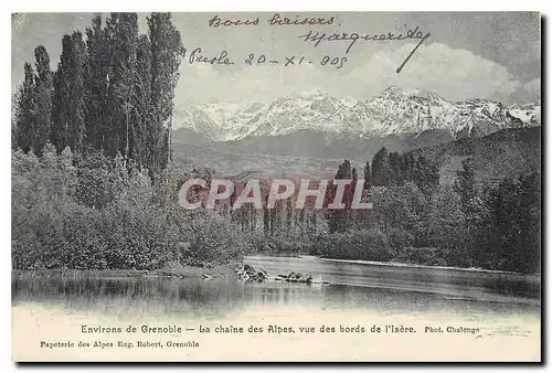 Cartes postales Environs de Grenoble La Chaine des Alpes vue des bords de l'Isere