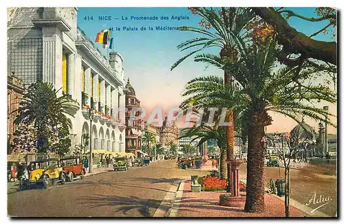 Cartes postales Nice La Promenade des Anglais et le palais de la Mediterranee