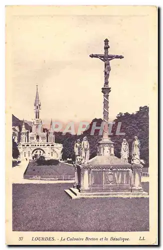 Cartes postales Lourdes Le Calvaire Breton et la Basilique