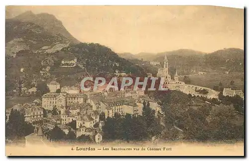 Cartes postales Lourdes Les Sanctuaires vus du Chateau Fort