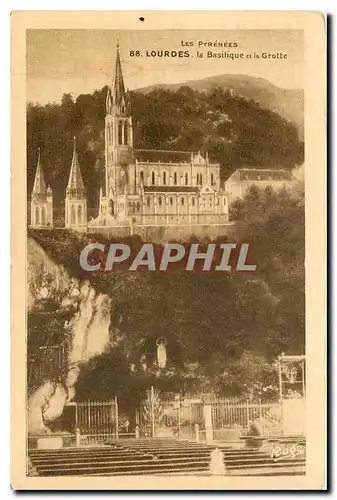 Cartes postales Les Pyrenees Lourdes la Basilique et la Grotte