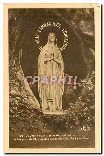 Cartes postales Lourdes La Vierge de la Grotte