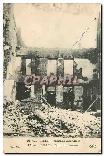 Cartes postales Lille Maisons indendiees