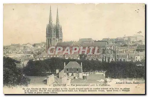 Ansichtskarte AK Quimper Vue panoramique vers la Cathedrale