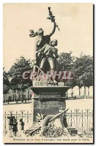 Ansichtskarte AK Quimper Monument de la Tour d'Auvergne Aux morts pour la Patrie