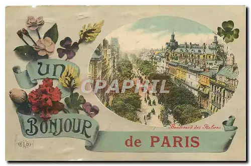 Cartes postales Un Bonjour de Paris Boulevard des Italiens