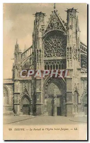 Cartes postales Dieppe Le Portail de l'Eglise Saint Jacques