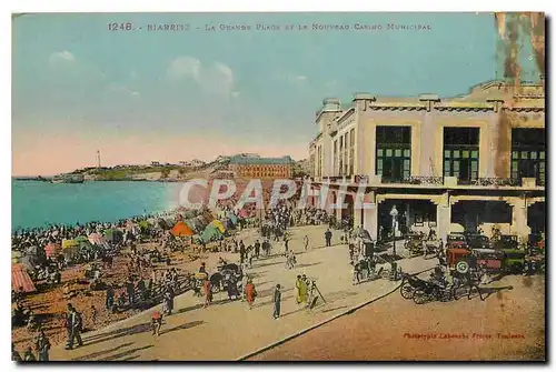 Ansichtskarte AK Biarritz La Grande Plage et le Nouveau Casino Municipal