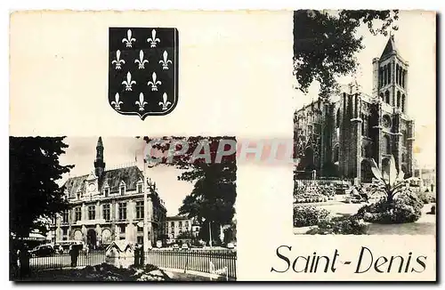Cartes postales moderne Images de France La Cathedrale La Mairie Saint Denis