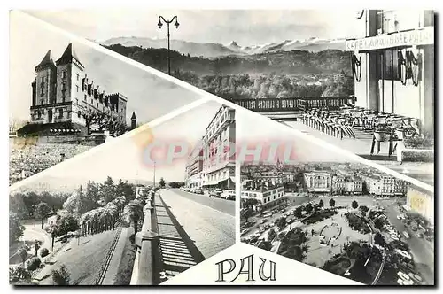 Cartes postales moderne Pau B P Le Chateau La Chaine des Pyrenees Le Boulevard des Pyrenees La Place Clemenceau