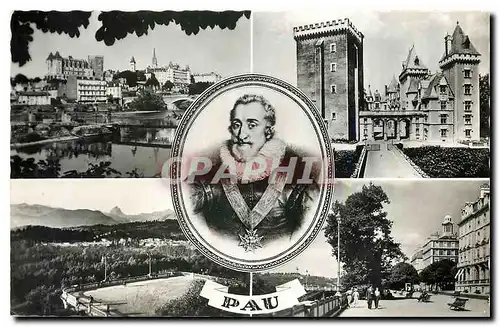 Cartes postales Pau B P Chateau et Gave Chateau Portrait de Henri IV Place Royale Boulevard des Pyrenees