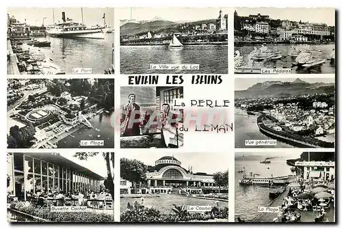 Cartes postales Evian les Bains Le Port La Ville vue du Lac La Plage Vue generale La Plage