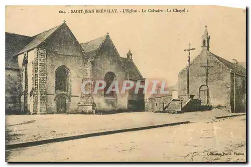 Cartes postales Saint Jean Brevelay l'Eglise Le Calvaire La Chapelle