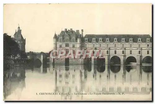 Cartes postales Chenonceaux L et I Le Chateau La Facade Occidentale