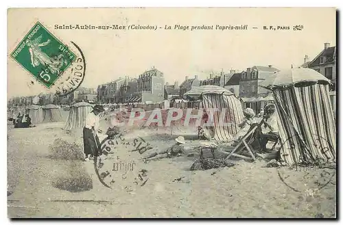 Cartes postales Saint Aubin sur Mer Calvados La Plage pendant l'apres midi