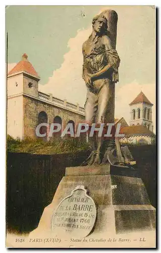 Cartes postales Paris Statue du Chervalier de la Barre