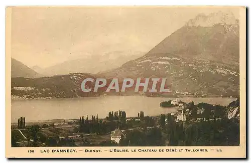 Cartes postales Lac d'Annecy Duingt l'Eglise le Chateau de Dere et Talloires