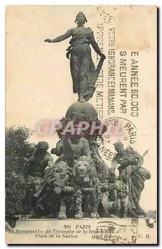 Ansichtskarte AK Paris Le Monument du Triomphe de la Republique Place de la Nation Lion