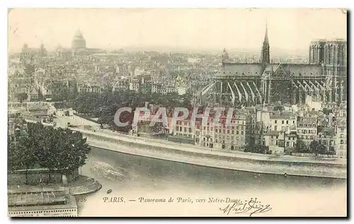 Cartes postales Paris Panorama de Paris vers Notre Dame