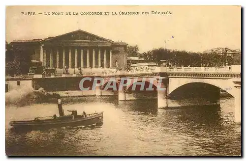 Ansichtskarte AK Paris Le Pont de la Concorde et la Chambre des Deputes Bateau