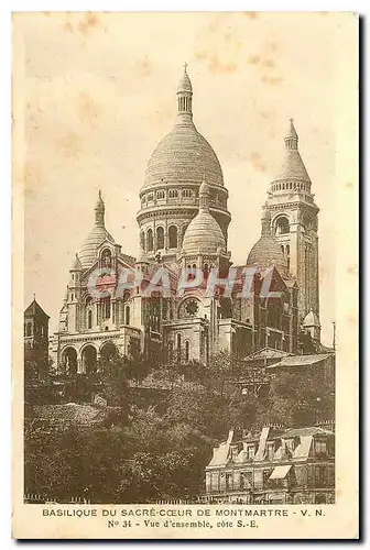 Cartes postales Basilique du Scare Coeur de Montmartre Vue d'ensemble