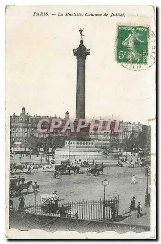 Cartes postales Paris La Bastille Colonne de Juillet