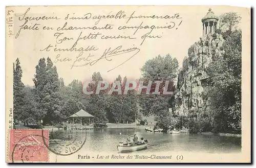 Ansichtskarte AK Paris Lac et Rocher des Buttes Chaumont