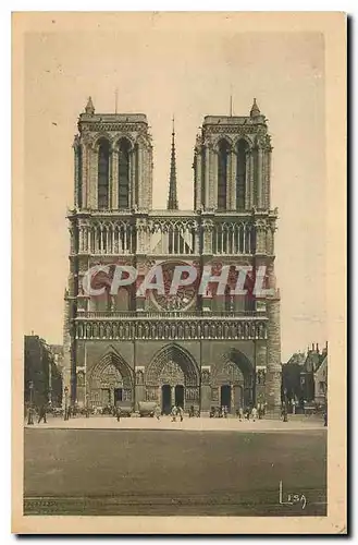 Cartes postales Paris Facade de la Cathedrale Notre Dame