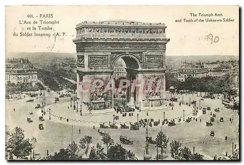 Ansichtskarte AK Paris l'Arc de Triomphe et la Tombe du Soldat Inconnu