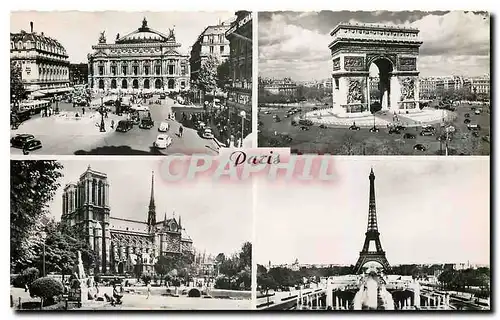 Ansichtskarte AK Paris l'Opera l'Arc de Triomphe Notre Dame La Tour Eiffel