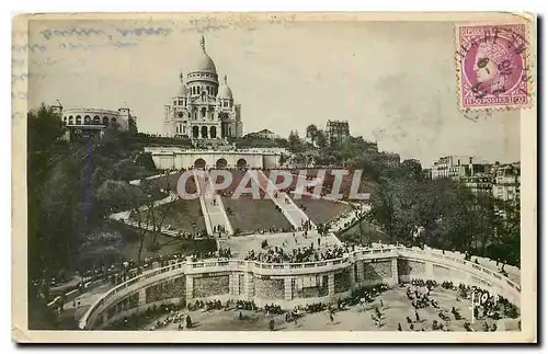 Ansichtskarte AK Paris Basilique du Sacre coeur et l'escalier monumental