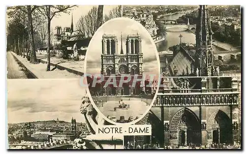 Ansichtskarte AK Paris Notre Dame Les Bouquinistes La Fleche de Notre Dame Les Trois Portails et la Galerie des R