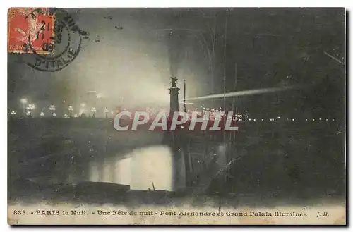 Ansichtskarte AK Paris la Nuit Une Fete de nuit Pont Alexandre et Grand Palais illumines