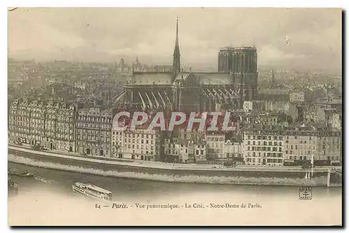 Cartes postales Paris Vue panoramique La Cite Notre Dame de Paris