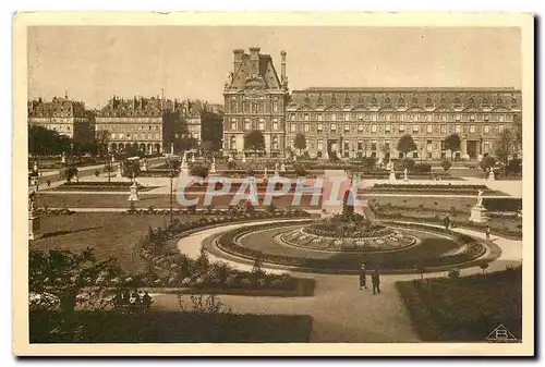 Cartes postales Vues de Paris Louvre Jardins